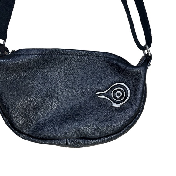 Orabird I am bird hobo black leather shoulder bag purse metal bird accent - Picture 3 of 9